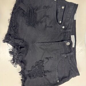 Almost Famous Black Distressed Jean Shorts